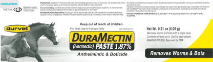 Durvet Duramectin Equine Wormer Paste – 3 Tubes