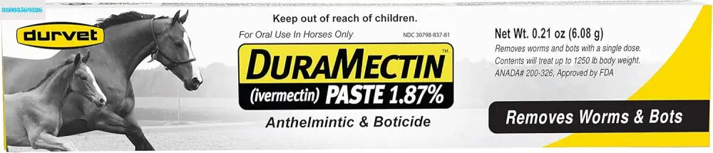Durvet Duramectin Equine Wormer Paste – 3 Tubes