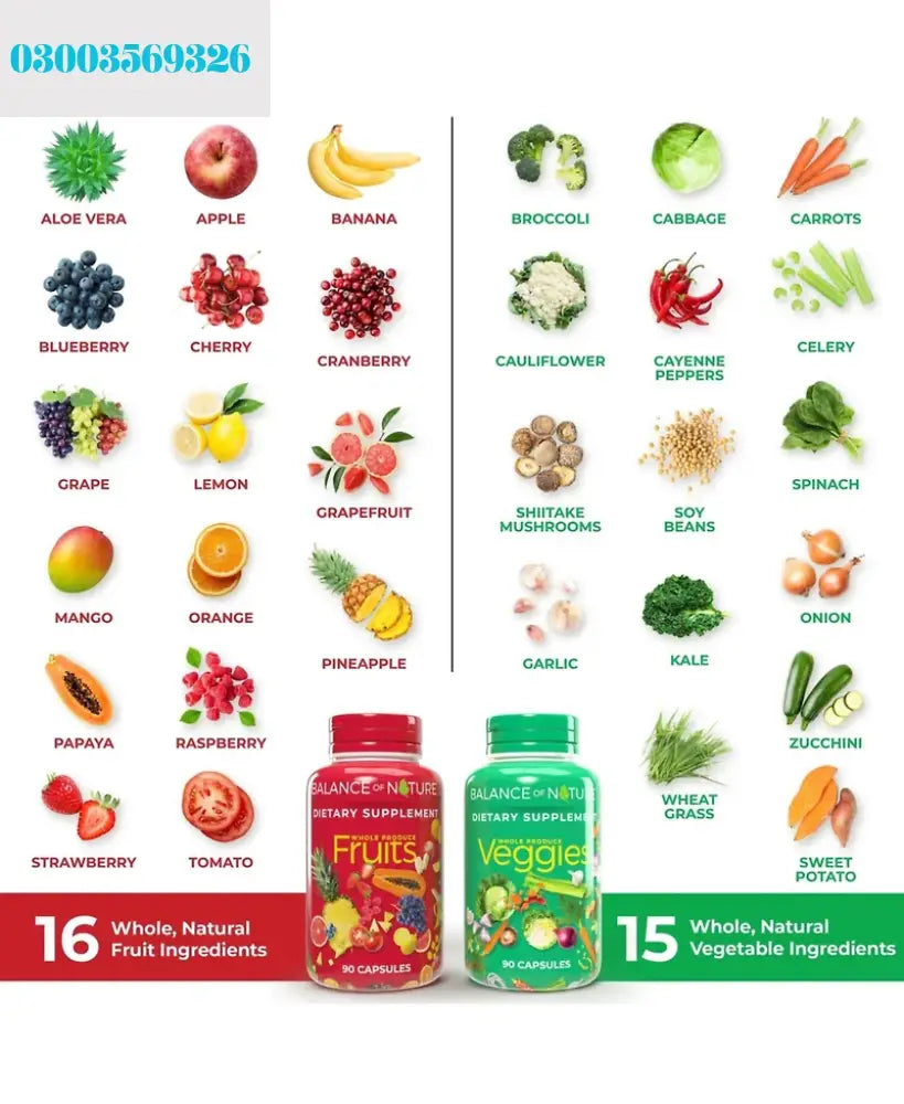 Fruits & Veggies Supplements Dietary Nutritional Balance 180
